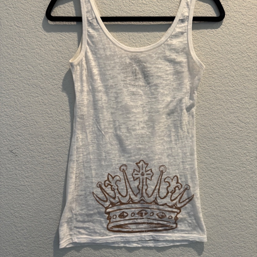 Brokedown Women’s Burnout Embellished Tank Top - Picture 2 of 3
